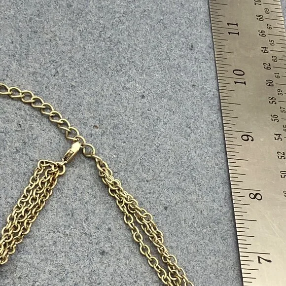 Bohemian Multi-Strand Necklace 19 In Tribal Rhinestone Turquoise Beaded Chain - Picture 4 of 8